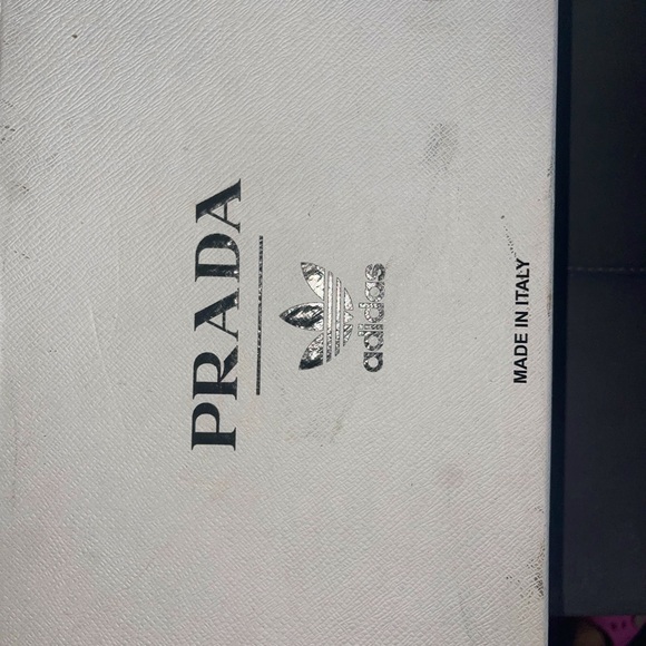 Prada X Adidas, sliver and white shell top sneaker - Picture 2 of 6